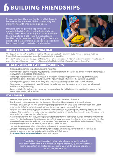 The cover of the fact sheet 'building friendships' by cru. 