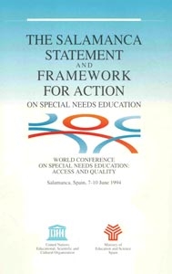 cover of the salamanca statement booklet