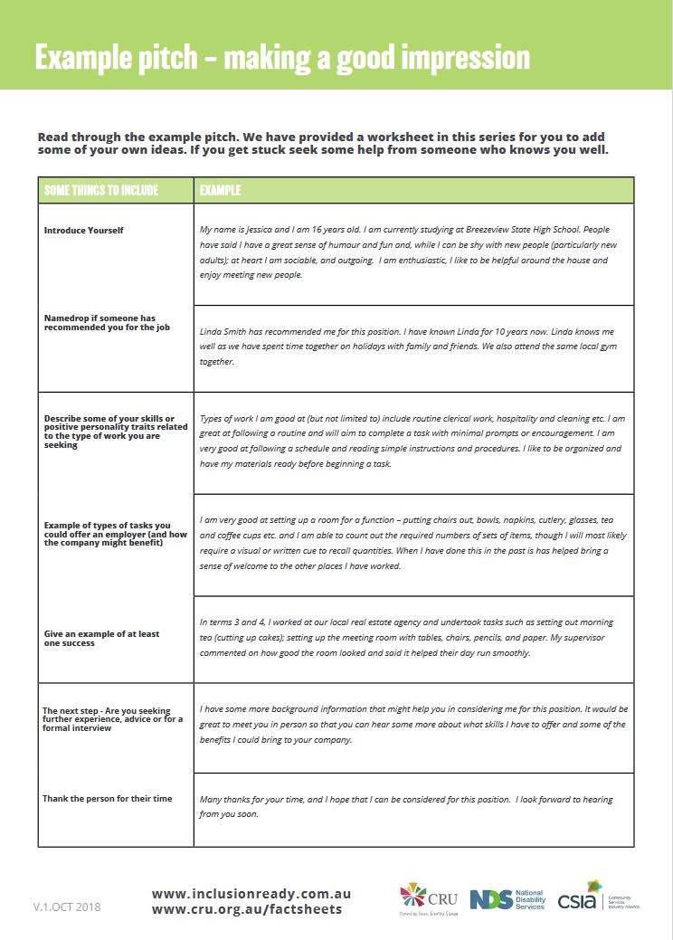 Image of Example Pitch document